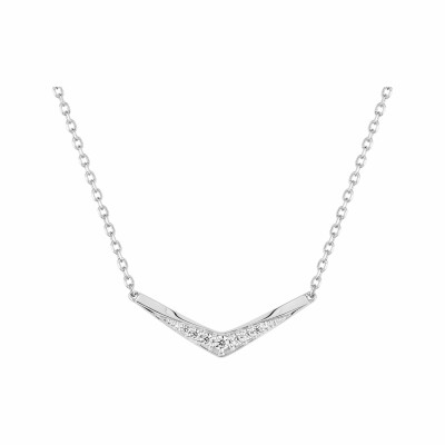 Collier en or blanc et oxydes de zirconium