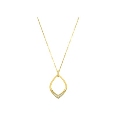 Collier en or jaune et oxyde de zirconium, taille 42cm