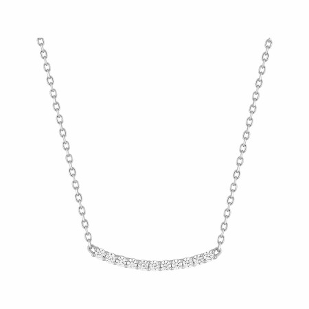 Collier en or blanc et oxydes de zirconium, 42cm