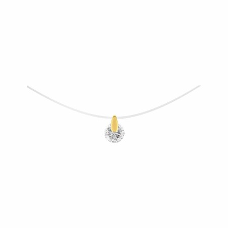 Collier en or jaune et oxyde de zirconium