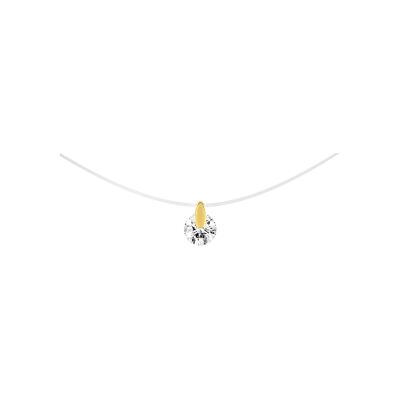 Collier en or jaune et oxyde de zirconium, taille 42cm