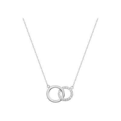 Collier en or blanc et oxyde de zirconium, taille 42cm