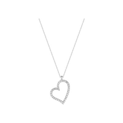 Collier en or blanc et oxyde de zirconium