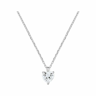 Collier en or blanc et oxyde de zirconium