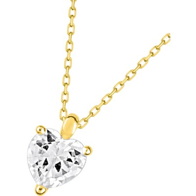 Collier en or jaune et oxyde de zirconium