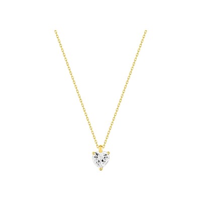 Collier en or jaune et oxyde de zirconium