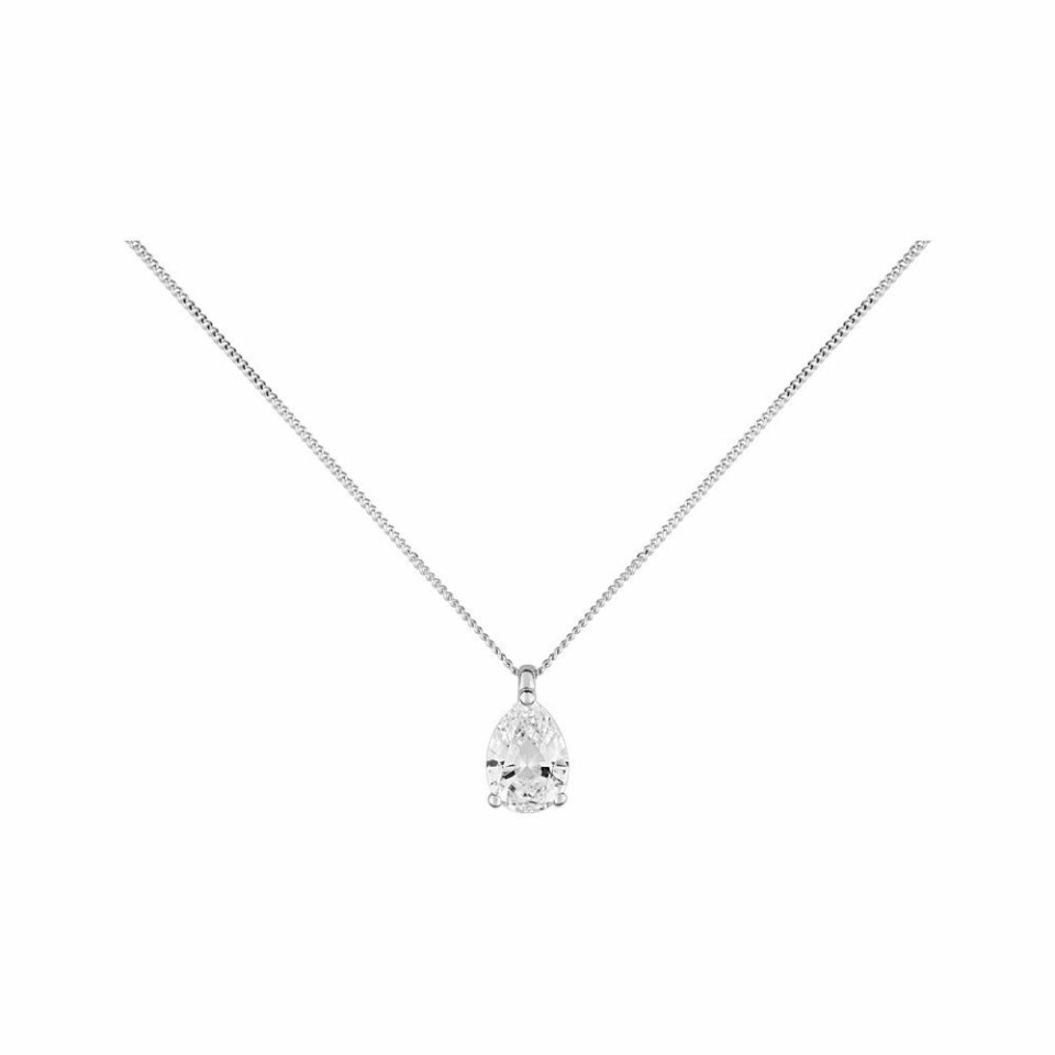 Collier en or blanc et oxyde de zirconium, 42cm