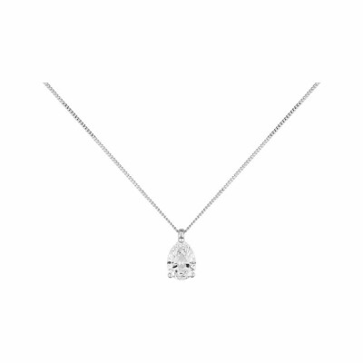 Collier en or blanc et oxyde de zirconium, 42cm