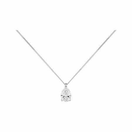 Collier en or blanc et oxyde de zirconium, 42cm