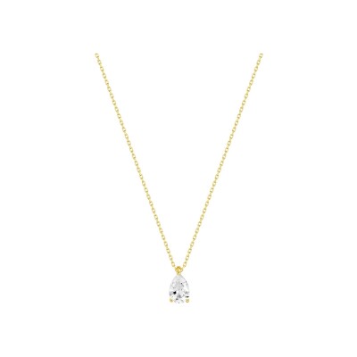 Collier en or jaune et oxyde de zirconium