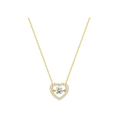 Collier en or jaune et oxyde de zirconium