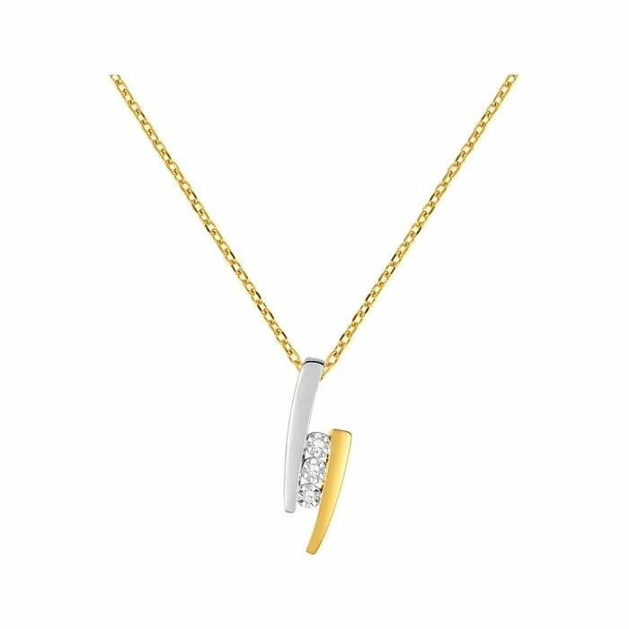 Collier en or blanc, or jaune et diamants de 0.018ct