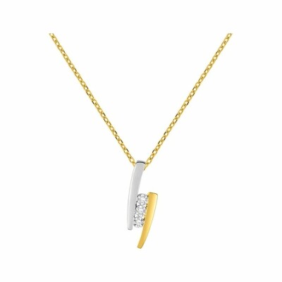 Collier en or blanc, or jaune et diamants de 0.018ct