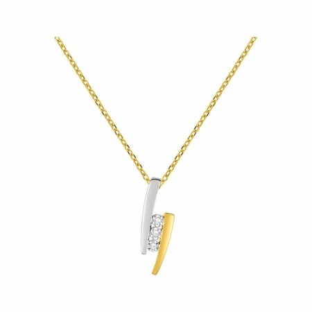 Collier en or blanc, or jaune et diamants de 0.018ct