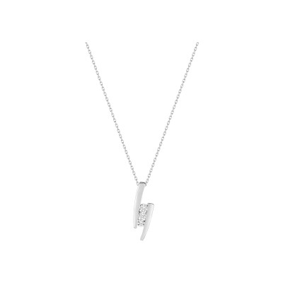 Collier en or blanc et diamant 0.02ct