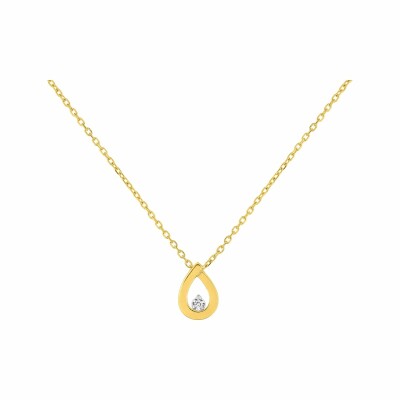 Collier en or jaune et diamant 0.1ct