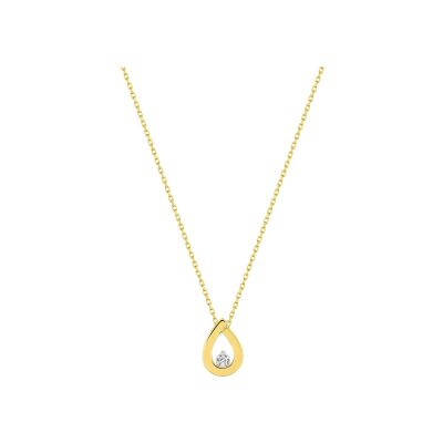 Collier en or jaune et diamant 0.01ct