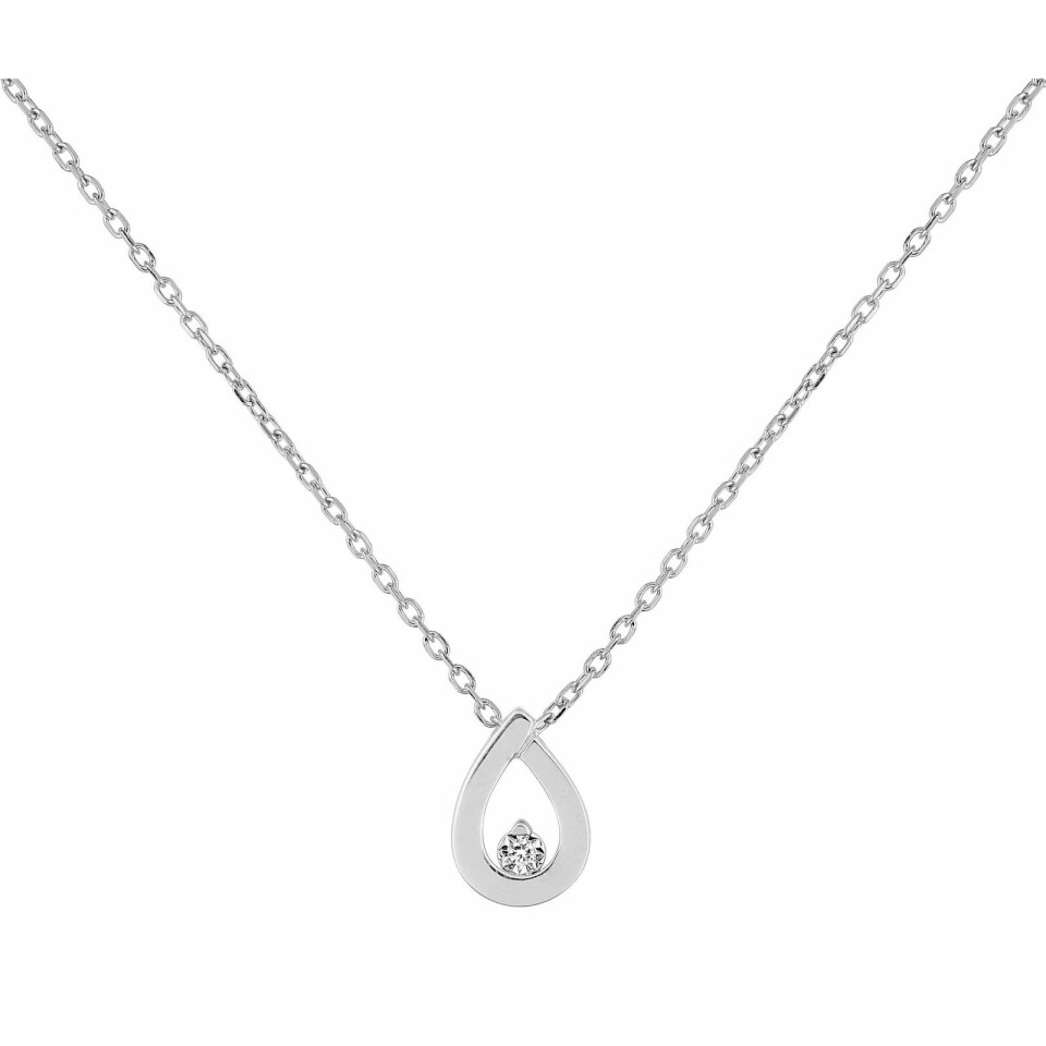 Collier en or blanc et diamant de 0.01ct