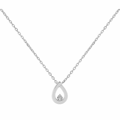 Collier en or blanc et diamant de 0.01ct