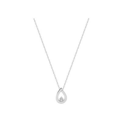 Collier en or blanc et diamant 0.01ct