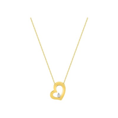 Collier en or jaune et diamant 0.02ct
