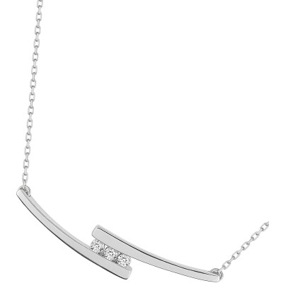 Collier en or blanc et diamant 0.02ct
