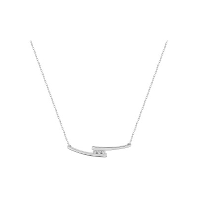Collier en or blanc et diamant 0.02ct