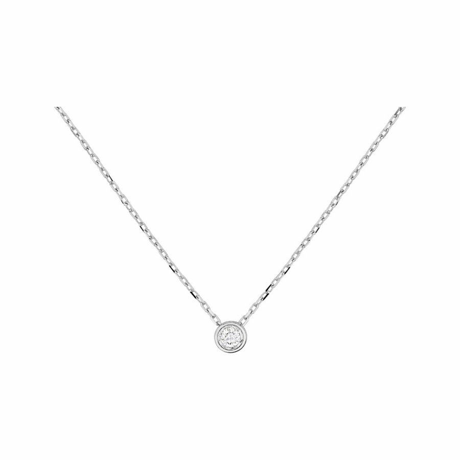 Collier en or blanc et diamants de 0.052ct, 42cm