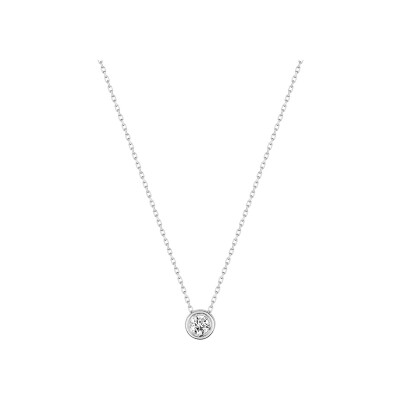 Collier en or blanc et diamant 0.12ct