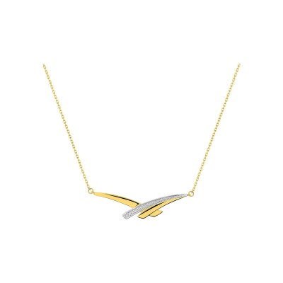 Collier en or jaune et diamant 0.01ct