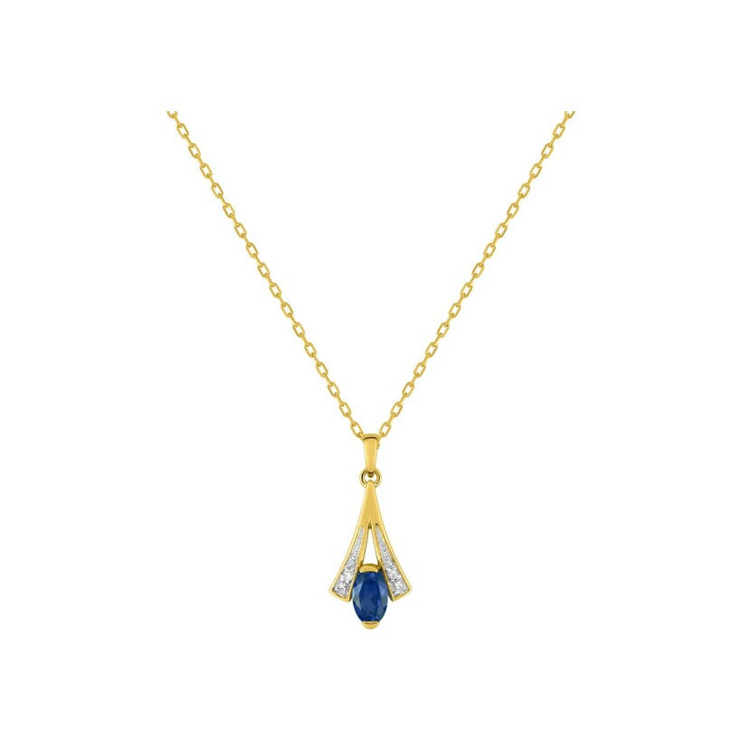 Collier en or jaune rhodié et diamant 0.01ct