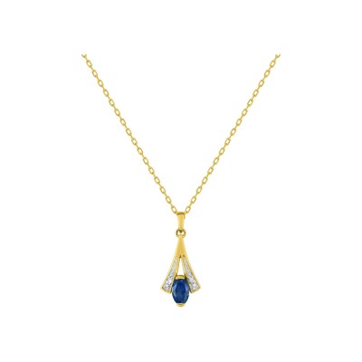 Collier en or jaune rhodié et diamant 0.01ct