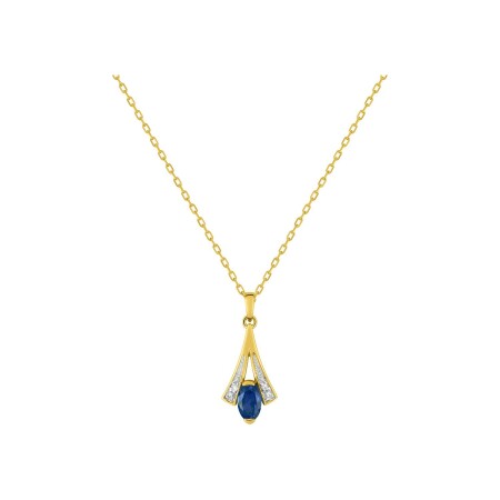 Collier en or jaune rhodié et diamant 0.01ct