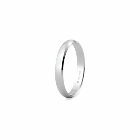 Alliance demi-jonc 3mm en or blanc 