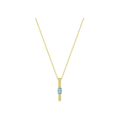 Collier en or jaune et oxyde de zirconium