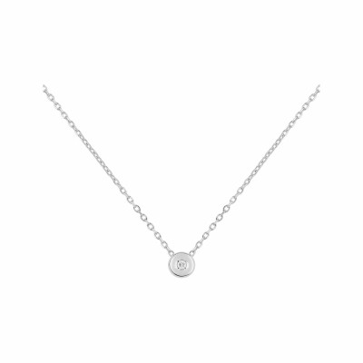 Collier en or blanc et diamant de 0.02ct