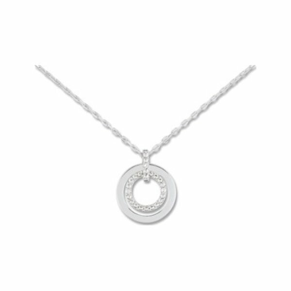 Collier en or blanc et diamants de 0.012ct, 42cm