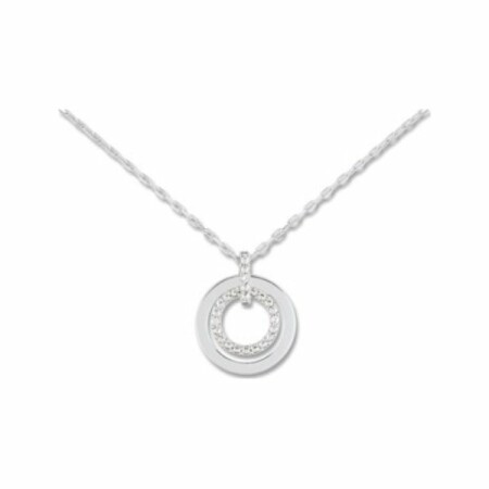 Collier en or blanc et diamants de 0.012ct, 42cm