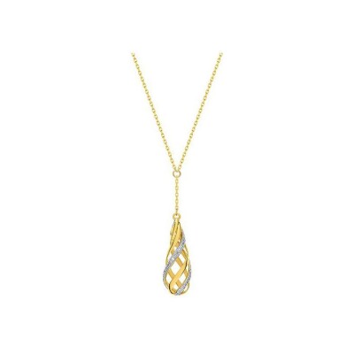 Collier en or jaune et diamant 0.01ct