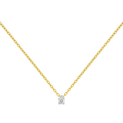 Collier en or jaune, or blanc et diamant 0.07ct