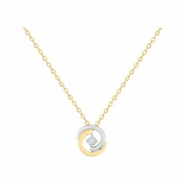 Collier en or blanc, or jaune et diamant de 0.015ct