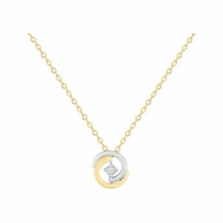 Collier en or blanc, or jaune et diamant de 0.015ct