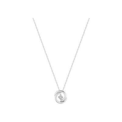 Collier en or blanc et diamant 0.02ct