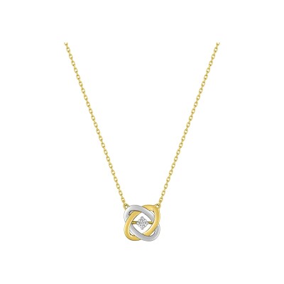 Collier en or jaune et diamant 0.01ct