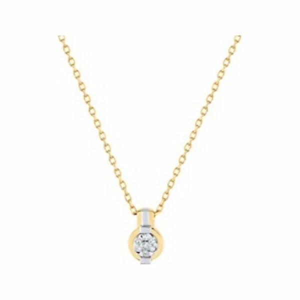 Collier en or blanc, or jaune et diamant de 0.03ct