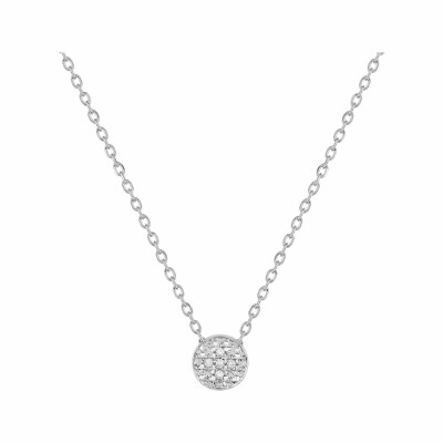 Collier en or blanc et diamants 0.02ct