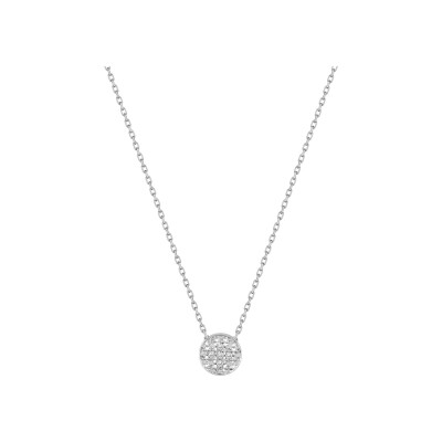 Collier en or blanc et diamant 0.02ct