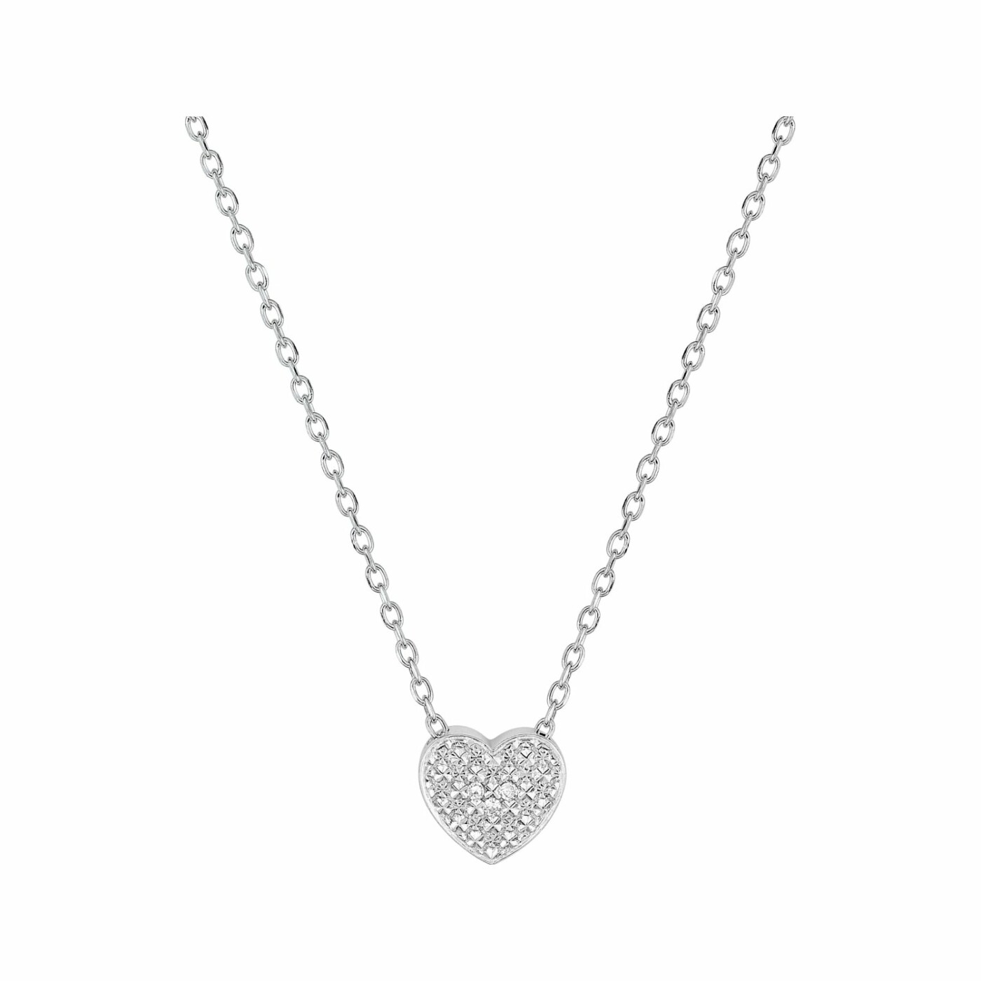 Collier en or blanc et diamants 0.012ct