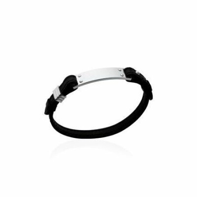 Bracelet en acier et cuir