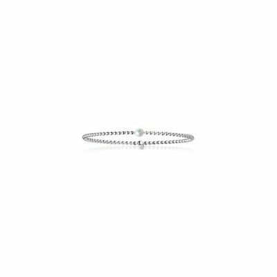 Bracelet en argent et biwa, 18cm